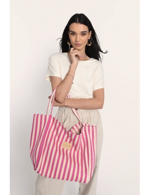 Autre Marque Victoria's Secret striped tote bag Pink White Cloth