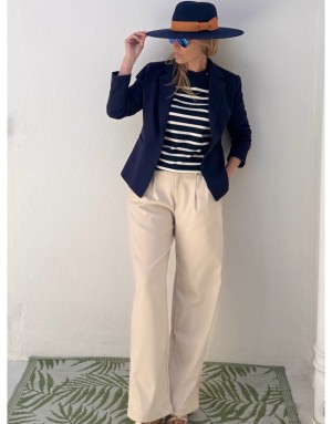 Blazer cintré couleur navy Molly Bracken, référence T1874CN