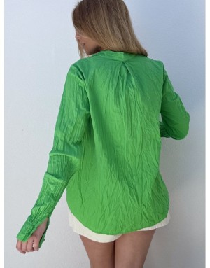 Chemise vert en coton froissé, banditas from Marseille, référence foggia