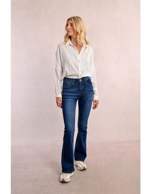 Denim taille haute, coupe boot-cut, Molly bracken, référence ED33CN