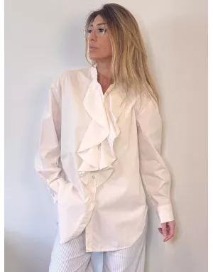 Chemise crème col jabot  - référence PIKE