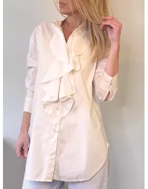 Chemise crème col jabot  - référence PIKE