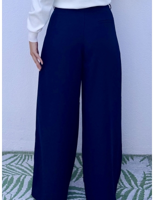 Pantalon large navy Molly bracken, référence T1637CN, se porte en ensemble avec le blazer Andy