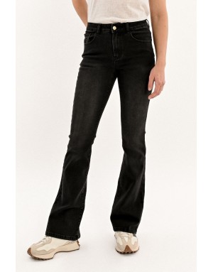 Denim noir taille haute, coupe boot-cut, Molly bracken, référence ED33CN
