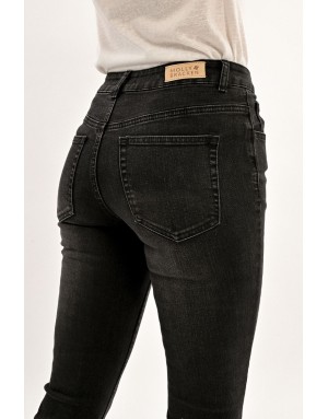 Denim noir taille haute, coupe boot-cut, Molly bracken, référence ED33CN