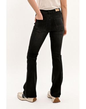 Denim noir taille haute, coupe boot-cut, Molly bracken, référence ED33CN