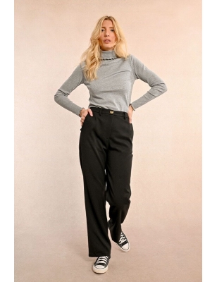 Pantalon tailleur noir Molly Bracken, coupe droite , référence P1761CN