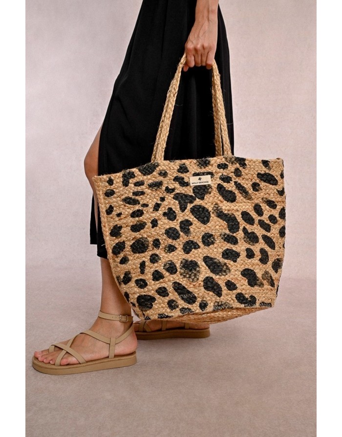 Sac cabas Molly Bracken, grand format, jute léopard - ZA61DE
