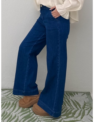 Denim taille haute, jambes larges et droites, Molly bracken, référence E1693CH