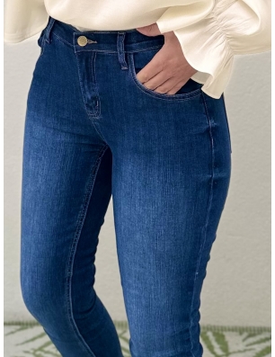 Denim taille semi-haute, coupe slim, jambes ajustées, Molly bracken, référence E1695CH