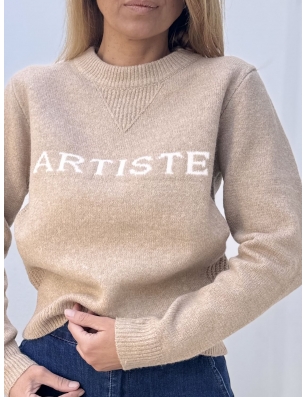 Pull ARTISTE Molly bracken, maille douce et épaisse, coloris beige,  référence LAL511CH