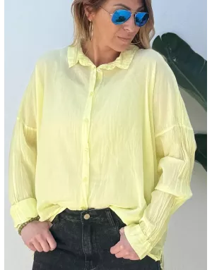 Chemise jaune en coton froissé, banditas from Marseille, référence : agata