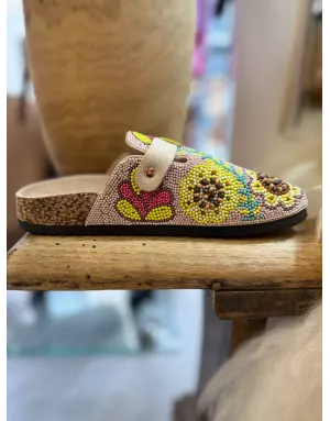 Sabots d'été avec perles, style bohème chic