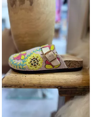 Sabots d'été avec perles, style bohème chic