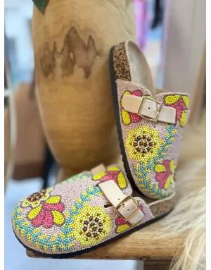 Sabots d'été avec perles, style bohème chic