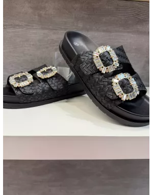 Mules d'été 2 sangles bijoux