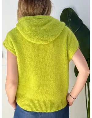 Pull mohair sans manches et capuche, vert anis- Sélection Samsara
