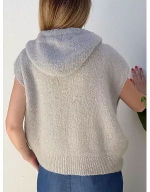 Pull mohair sans manches et capuche, gris perle- Sélection Samsara