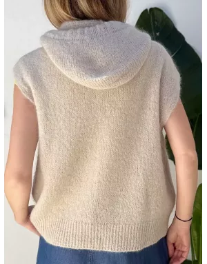 Pull mohair sans manches et capuche, beige- Sélection Samsara