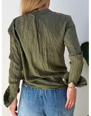 Chemise kaki en coton froissé, banditas from Marseille, référence foggia