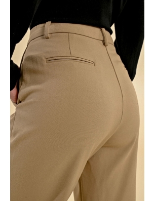 Pantalon droit taille haute Molly Bracken, beige , référence P1761CN