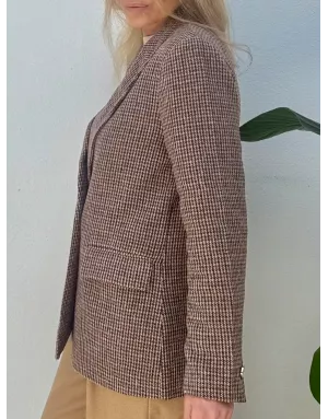 Blazer droit à carreaux Molly Bracken, coloris marron, référence P1820DN