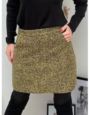 Jupe courte Molly Bracken, tissu jacquard, P1821BDH