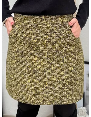 Jupe courte Molly Bracken, tissu jacquard, P1821BDH