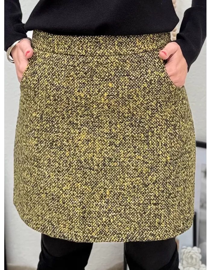 Jupe courte Molly Bracken, tissu jacquard, P1821BDH