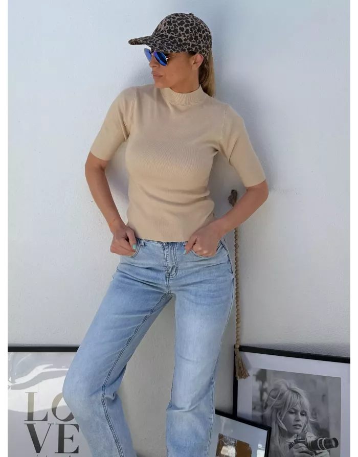 Denim délavage très clair, coupe mom, Molly bracken, référence ED77CN