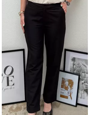 Pantalon tailleur, taille haute, coupe droite, jambes fuselées - Référence : T2089DN