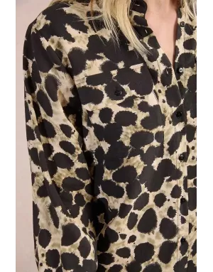 Chemise fluide, imprimé animalier léopard, Molly Bracken - Référence : N262DN