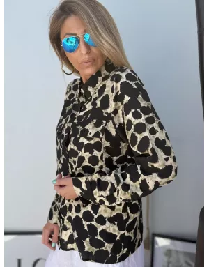 Chemise fluide, imprimé animalier léopard, Molly Bracken - Référence : N262DN