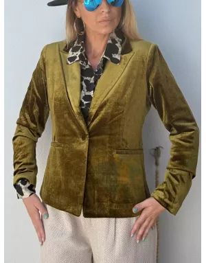 Blazer panne de velours Molly Bracken, coloris kaki, référence T114DH