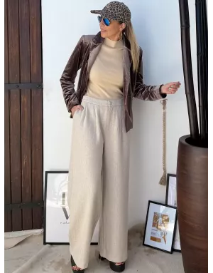 Blazer panne de velours Molly Bracken, coloris marron, référence T114DH