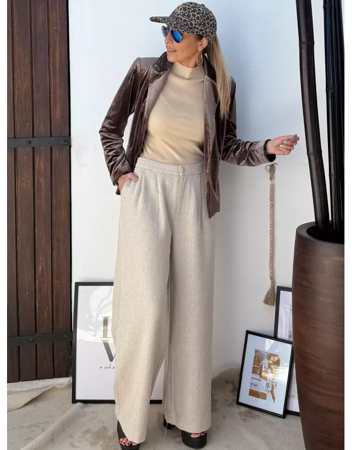 Blazer panne de velours Molly Bracken, coloris marron, référence T114DH