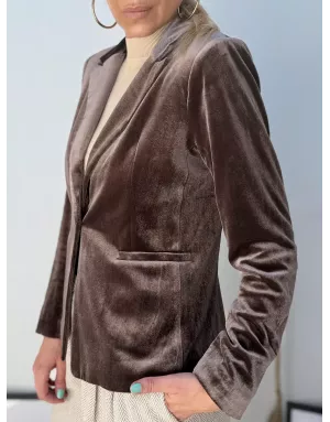 Blazer panne de velours Molly Bracken, coloris marron, référence T114DH