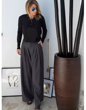 Gilet boléro Lili Sidonio, fermeture chaînette strass, boutons strass poignets, coloris noir - Référence : EL1003DN