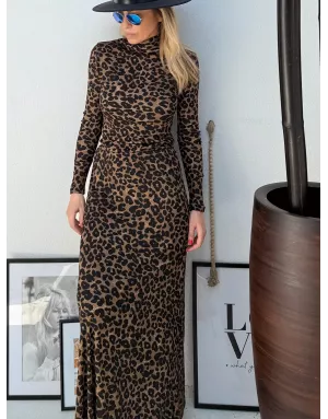Jupe longue Molly Bracken, élastique, imprimé léopard, ref T2090DN