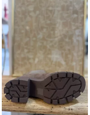 Bottines Herine, coloris café, en bi-matière noirs à semelle crantée Vanessa WU - BT2815
