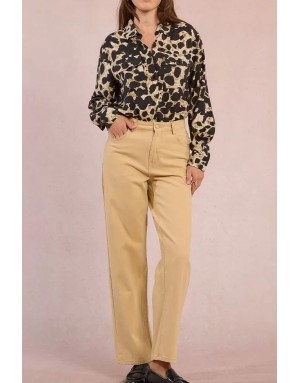 Ligne denim Molly Bracken, coupe mom, coloris beige camel - Référence : EF1581DH