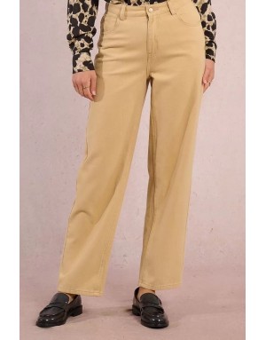 Ligne denim Molly Bracken, coupe mom, coloris beige camel - Référence : EF1581DH