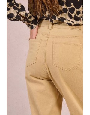 Ligne denim Molly Bracken, coupe mom, coloris beige camel - Référence : EF1581DH