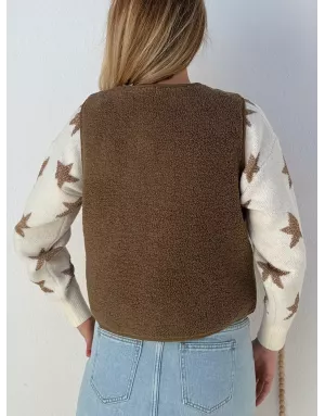Gilet mouton Molly Bracken, coloris Kaki - Référence : RL742DH
