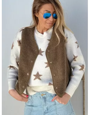 Gilet mouton Molly Bracken, coloris Kaki - Référence : RL742DH