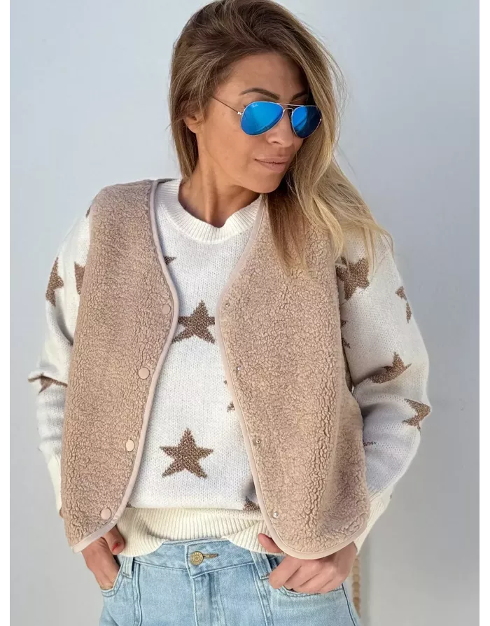 Gilet mouton Molly Bracken, coloris beige - Référence : RL742DH