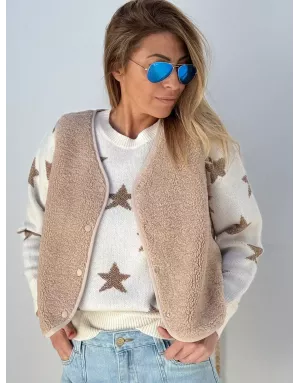 Gilet mouton Molly Bracken, coloris beige - Référence : RL742DH