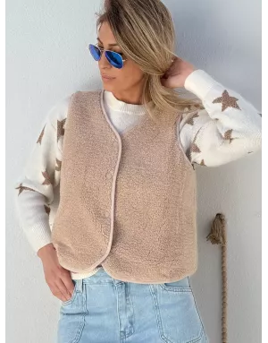Gilet mouton Molly Bracken, coloris beige - Référence : RL742DH