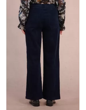 Pantalon large en velours finement côtelé Molly Bracken, taille haute et arrière élastique TF121DH