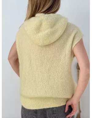 Pull mohair sans manches et capuche, Jaune tendre - Sélection Samsara